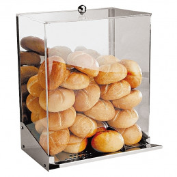 Zásobník na chléb-pečivo, nerez/akryl
